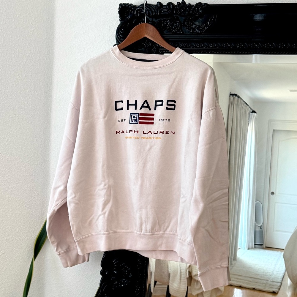 Ralph Lauren | Men’s Chaps Pink Oversized Crewneck Sweater